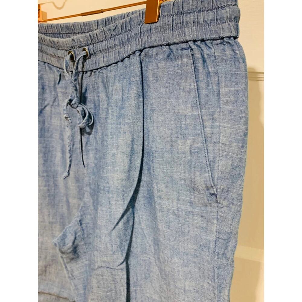 J.Crew Factory Women's Size 8 Chambray Drawstring Pants, Relaxed Fit Cotton - Picture 4 of 9